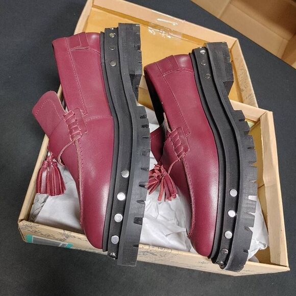 New Free People Mulberry Teagan Tassel Platform Lug Sole Loafers 7 - Picture 3 of 6